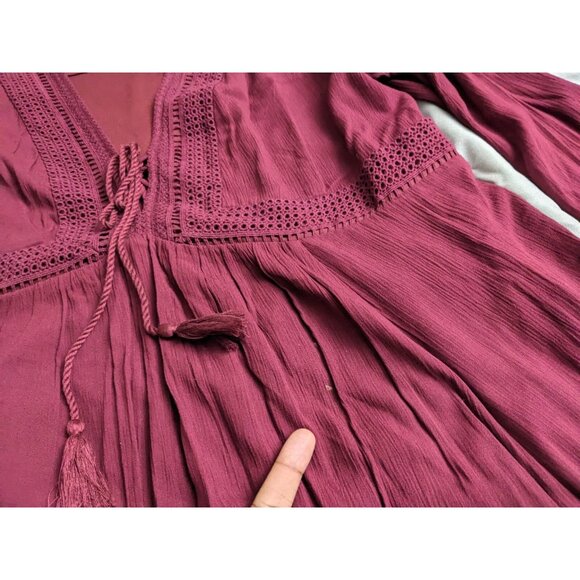 Torrid Dress Red Gauze Boho Skater Lined Flowy Bell Sleeve Womens Size 3X - Picture 4 of 16